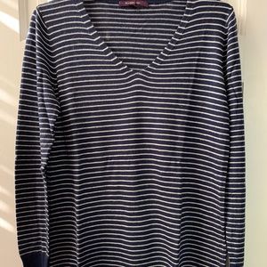 Rachel Roy V-neck Navy Striped Sweater